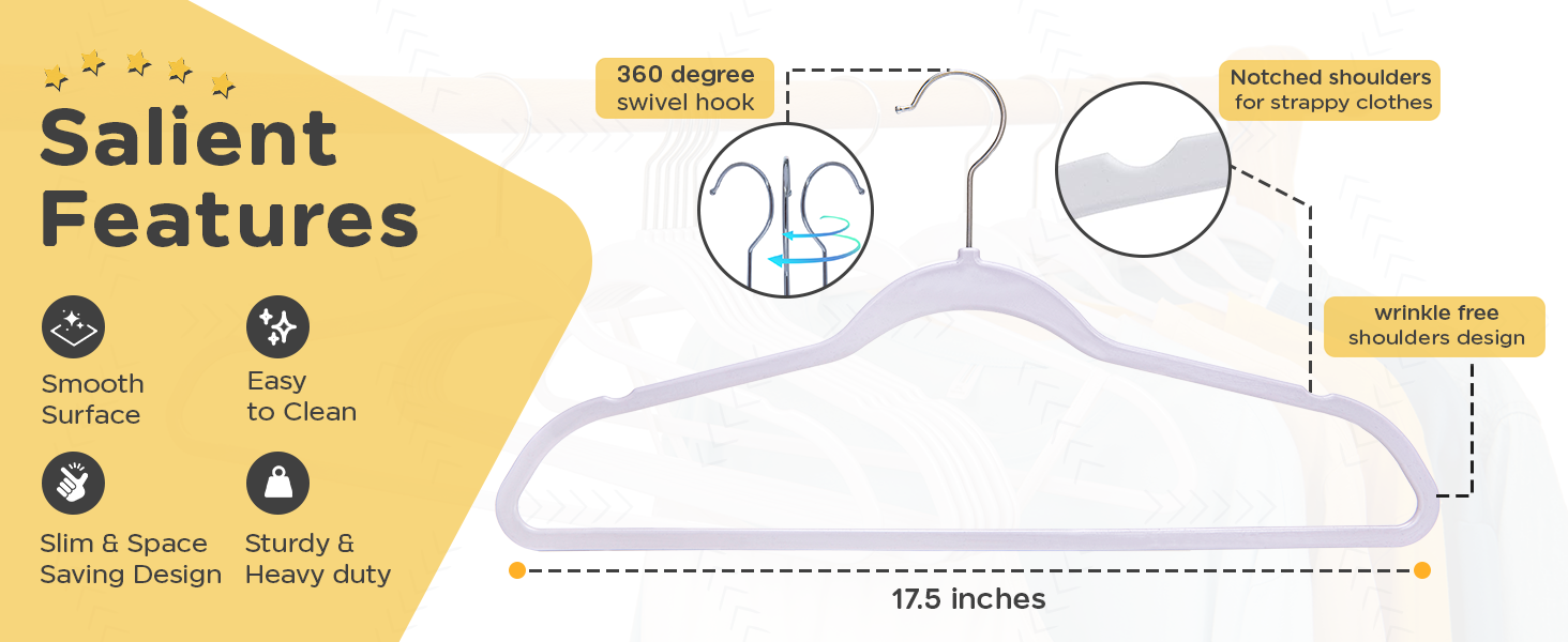 PL014 White Plastic Hangers Premium A+ Content desktop image showing White Plastic Hangers