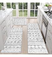 Farmhouse Kitchen Rugs Sets of 3 Non Slip Washable Kitchen Rugs and Mats Boho Kitchen Mats f...