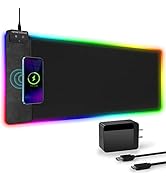 RGB Mouse Pad with Wireless Charger, XXXL Large (31.5''x15.7'')Gaming Mouse Pad with Wireless Cha...