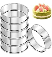 Uncle Jack 6Pcs English Muffin Rings, 4inch Stainless Steel Crumpet Rings, Double Rolled, Nonstic...