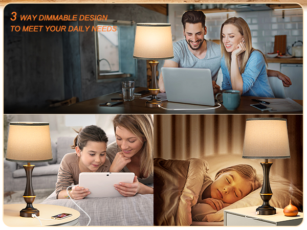 bedroom lamps for nightstand set of 2