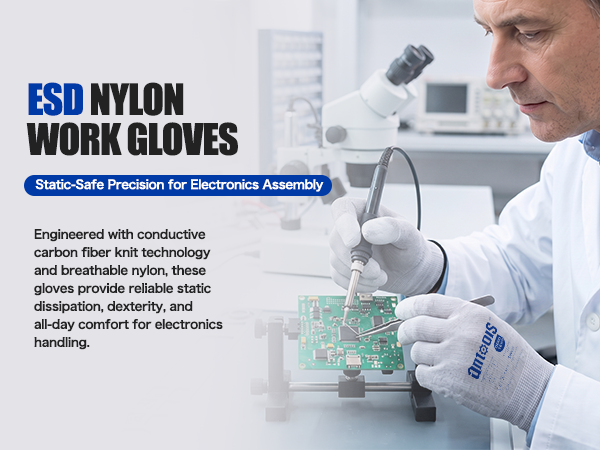 antools Nylon ESD Anti-Static Gloves