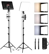 Studio Lights for Video Recording, 2-Pack Photography Lighting Kit with 75'' Tripod Stand & Phone...
