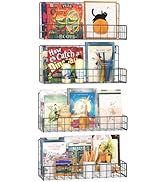 Wall Mounted Metal Kids Bookshelf - Wall Book Shelf for Kids Rooms, Hanging Book Shelves Organize...
