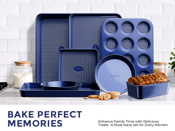 Kitchen Nonstick Stackable Bakeware Set Durable Easy Release Baking Set