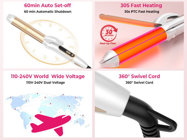 dual voltage fast heat up and automatic shut off