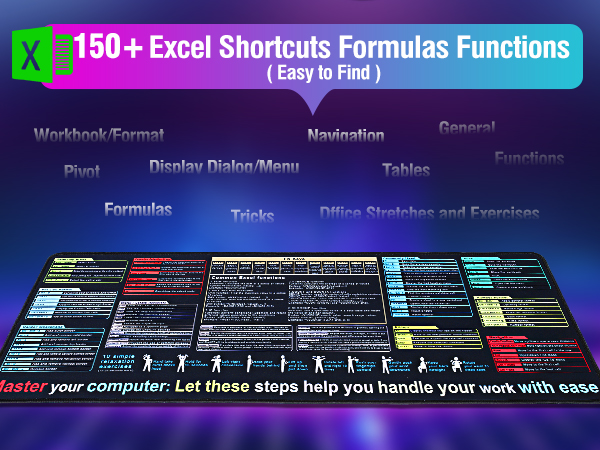 excel shortcuts mousepad