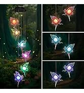 Tryme Solar Wind Chimes for Outside Changing Colors Fairy Wind Chime Lights Windchimes Outdoors U...