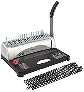 TIANSE Binding Machine, 21-Holes, 450 Sheets, Comb Binding Machines with Starter Kit 100 PCS 3/8'...