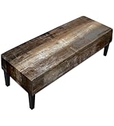 MCALK Dark Brown Stretch Dining Bench Cover, Washable Abstract Bench Seat Protector Cover,Anti-Du...