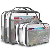 holay 4 Packs PVC Zippered Blocks Set, Toy, Clay, Board game Storage Organizer Case (Name Tag, Ma...