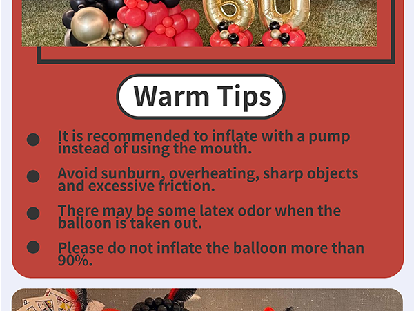 red black and gold balloons arch kit
