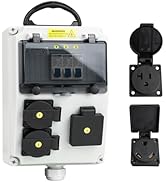 JINDOUZI RV Power Outlet Box, RV Power Outlet Panel with Breaker, with NEMA TT-30R?NEMA 5-20 RV O...