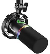 MAONO XLR/USB Dynamic Microphone, RGB Podcast Mic with Software, Mute, Headphone Jack, Gain Knob,...