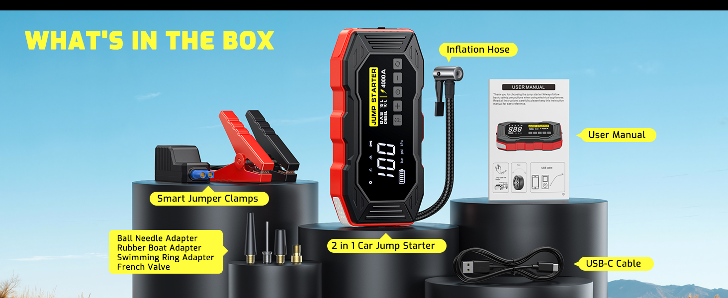 Jump Starter with Air Compressor