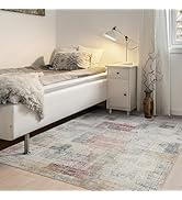 Domitapis Area Rug 4×6, Large Vintage Boho Rug,Ultra-Soft Low Pile, Washable, Non Slip,Stain Resi...