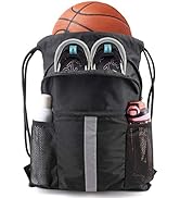 BeeGreen Drawstring Backpack Bag with Shoe Compartment X-Large Gym Sports String Cinch Backpack