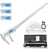 Digital Caliper, Rechargeable Calipers 12 inch with Backlight LCD Screen, All Metal Caliper Measu...