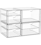 YFXCVSL Clear Stackable Storage Drawers, Acrylic Makeup Organizer with 7 Drawers, Bathroom Organi...
