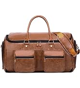 Vessgra Garment Bag for Travel, Convertible Garment Duffle Bag for Men Women, Carry on Leather Tr...