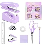 Office Supplies Set,Desk Accessories,Stapler and Tape Dispenser Set,1000 Staples,Staple Remover,H...