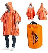 MODERN NEEDS Emergency Survival Jacket – Disposable Rain Ponchos for Adults with Hood | Waterproo...