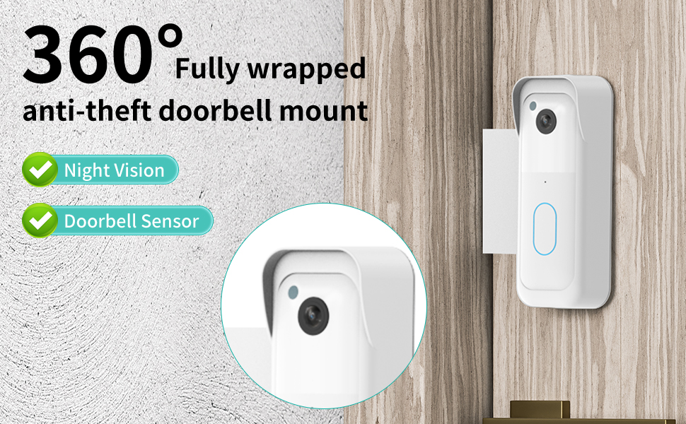 360° Fully wrapped anti-theft doorbell mount