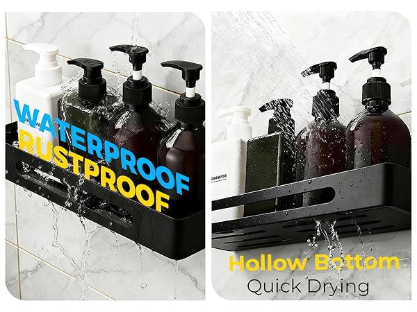 waterproof, rustproof, hollow bottom design for quick drying, great for use in humid bathrooms