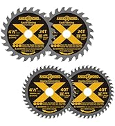 ANGELSWORD 4-1/2 Inch Circular Saw Blade, 3/8” Arbor, 24T for Framing&amp;40T for Ripping, Cross Wood...