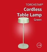 TORCHSTAR 2-Pack LED Rechargeable Table Lamps, 2700K, Green | Dimmable, Cordless, 4000mAh Battery...