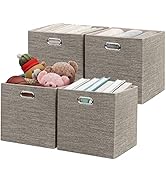 Posprica 3X Thicker Collapsible Storage Bins,13×13 Foldable Storage Cube Boxes Fabric Drawer for ...