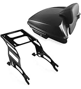 Matte Black Razor Tour Pack Pak Trunk w/Backrest &amp; Detachable Mounting Rack Fits for Indian Chief...