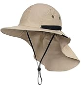 Fishing Hat with Neck Flap, Sun Protection Hiking Hat for Men Women Safari Cap