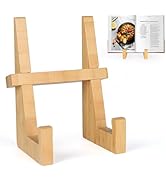 DEBETOOL Cookbook Stand for Kitchen Counter - Natural Bamboo Cookbook Stand, 8.8 Inch Recipe Book...