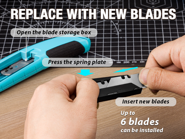 Auto-Loading Utility Knife Heavy Duty Retractable Box Cutter Quick-Change Razor Knife