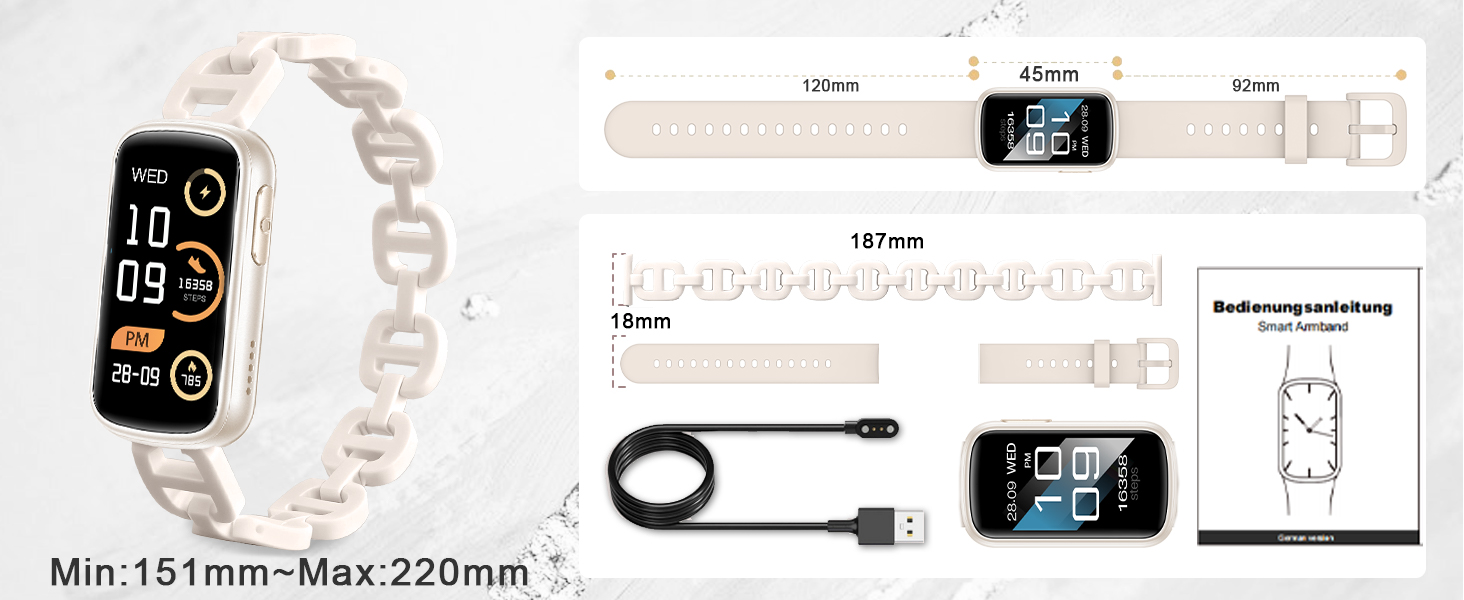 smart watch with metal band