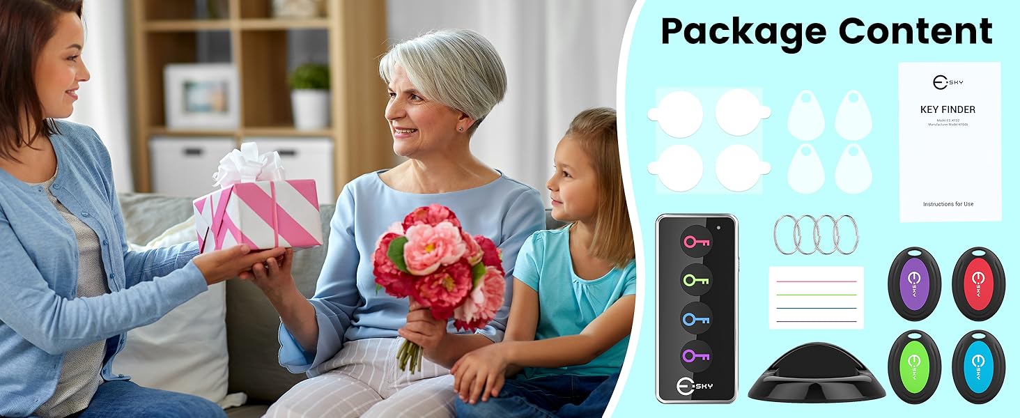 sky Key Finder Locator with Sound 85dB Item Trackers 131ft Range Beeper Tags Wireless Key Finders