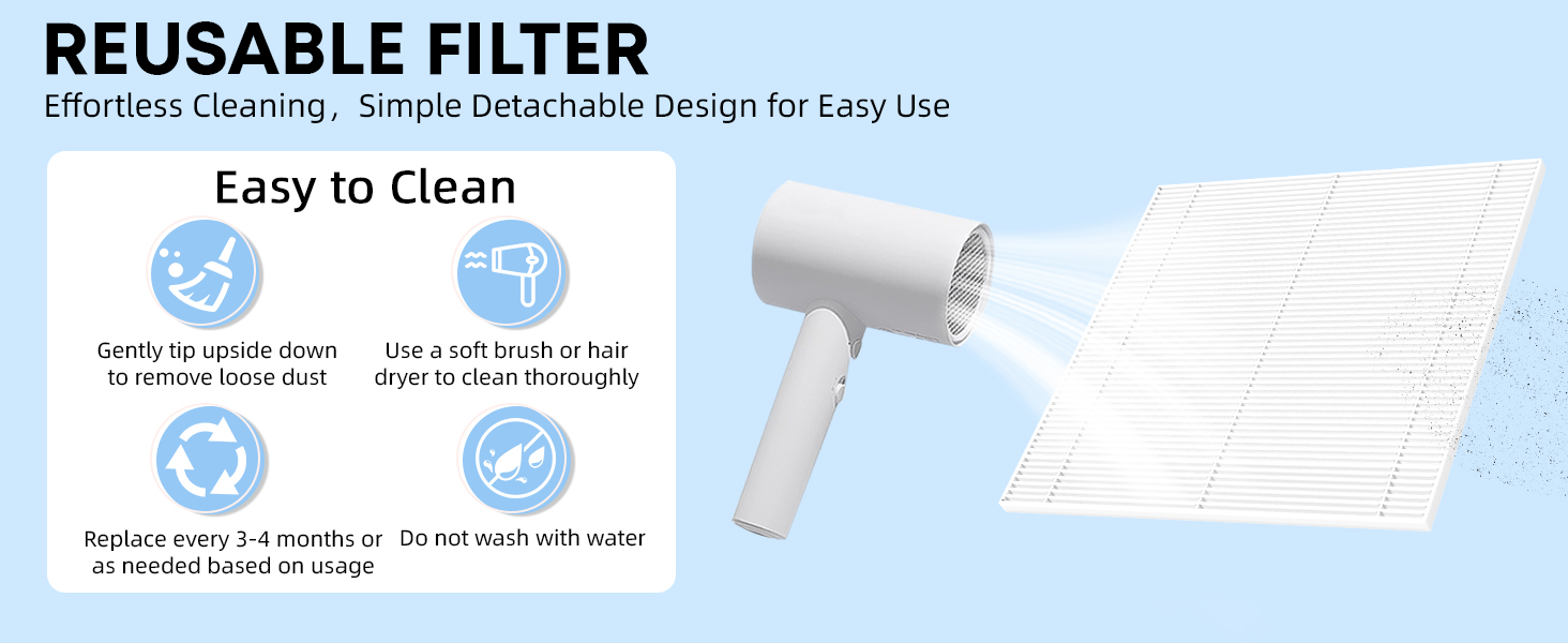 easy-to-clean reusable filter for YunLuna nail dust collector