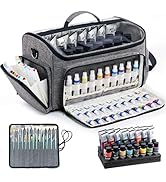 SFYBYHEART Acrylic Paint Organizer Bag with Washable Roll-Up Brush Holder, Large Art Supply Case,...
