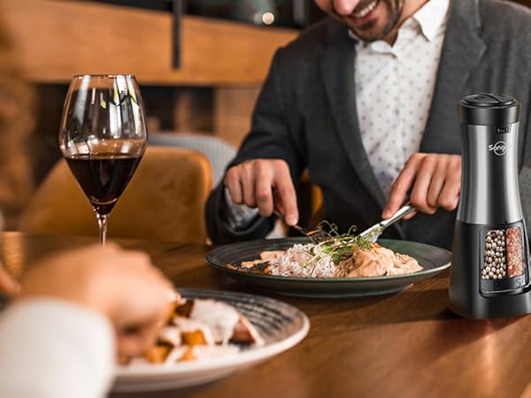 rechargeable electric salt and pepper grinder set