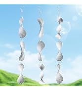 LXIANGN Stainless Steel Bird Deterrents for Outside Patio,3D Sparkly Wind Spinner Outdoor Decor,B...