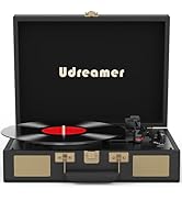 Vinyl Record Player Suitcase with Built-in Speakers, Portable Turntable with RCA, Line in,Bluetoo...