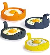 EuChoiz Egg Ring Silicone Rings for Frying Eggs, Non Stick Fried Egg Cooker Ring, Cute Animal Des...