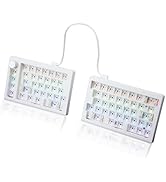 ZUOYA GMK70 Split Mechanical Keyboard Kit,VIA Programmable Wireless Keyboard BT5.0/2.4Ghz/Wired A...