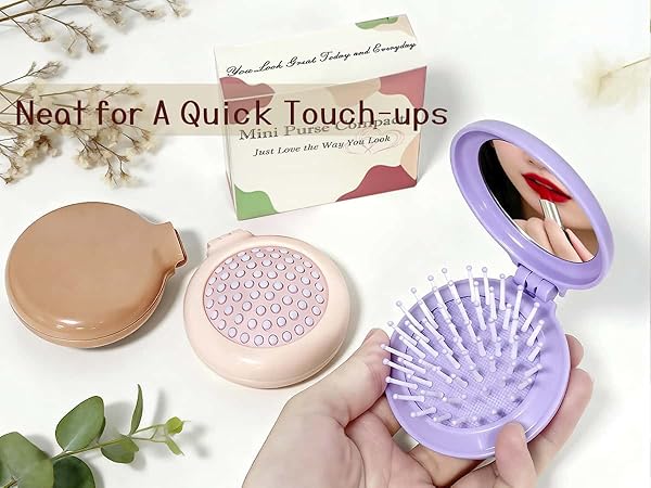 small mirror with brush