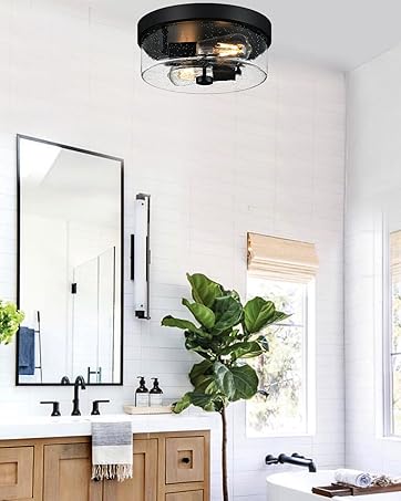 Bathroom glass ceiling light