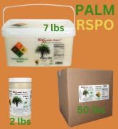 RSPO Palm Oil Shortening Collage of Sizes: 2 lbs, 7 lbs, 50 lbs