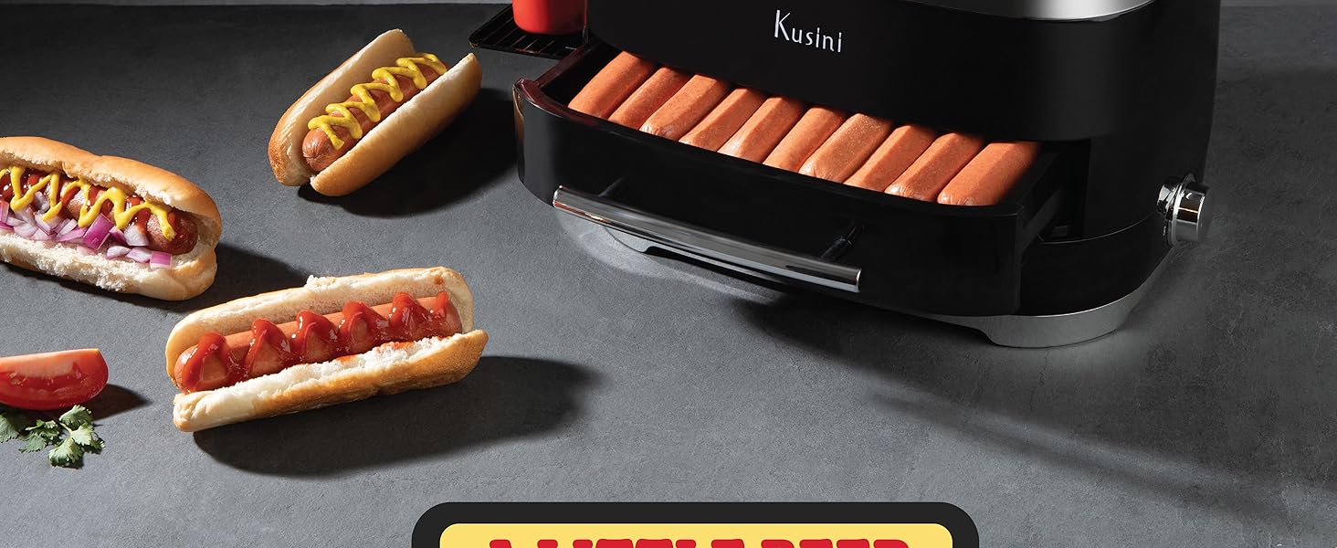 Steaed hot dogs cook to perfection