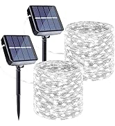 Joomer Solar Fairy Lights, 2-Pack Total 80FT 240LED Solar String Lights Outdoor Waterproof 8 Ligh...