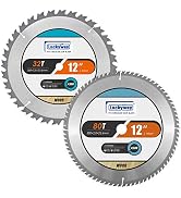 Luckyway 2-Pack 12 Inch Miter Saw Blades 32T&amp;80T with 1 Inch Arbor TCT Circular Saw Blade for Cut...